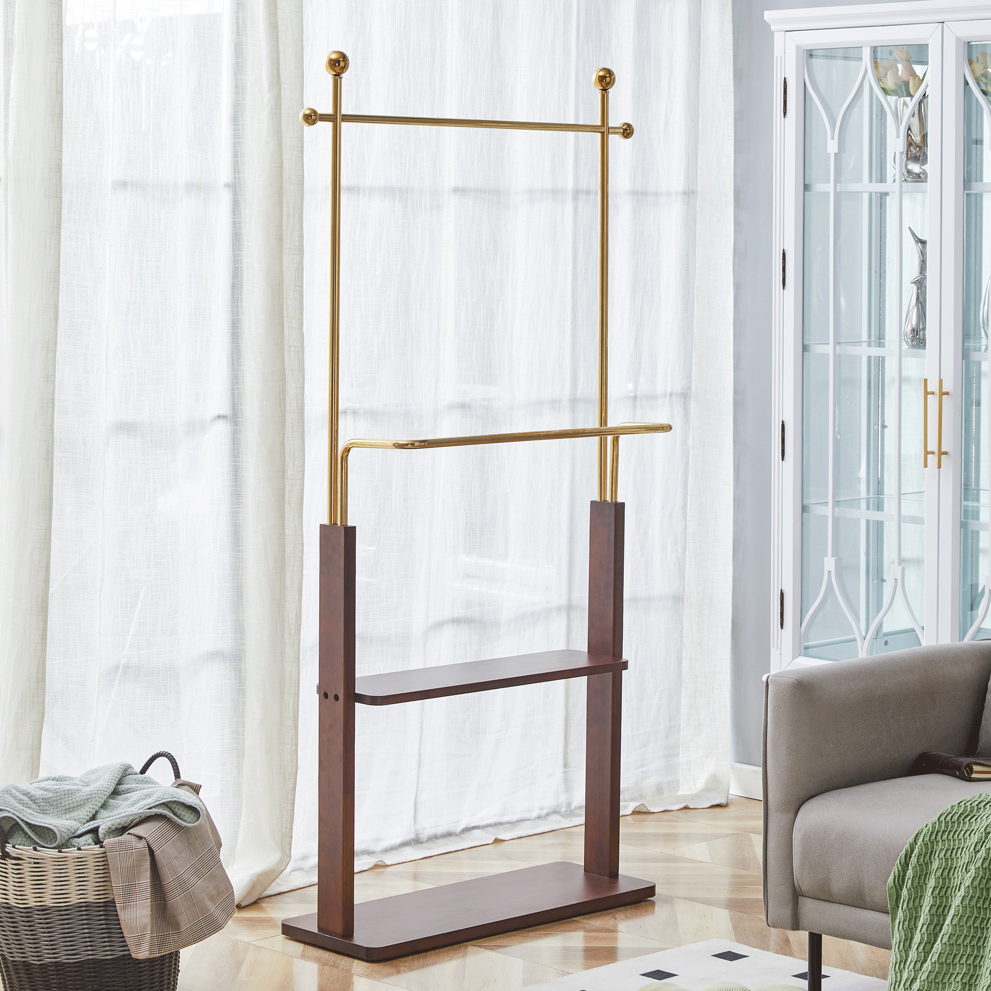 solid wood coat rack modern style