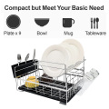 Folding tier kitchen stainless steel dish drying rack