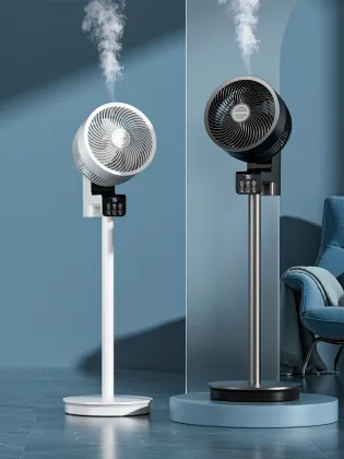 8-inch Smart Household Air Circulation Fan with Humidification and Aromatherapy, Voice and Remote Control, Dual-Use Vertical Fan