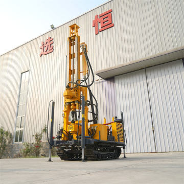 China Manufacturer 200m Depth Crawler Type Drilling Rig with Air and Mud Pump
