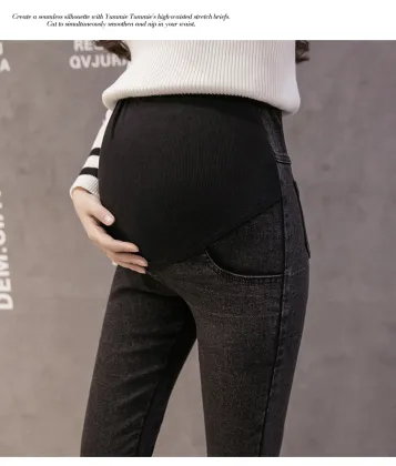 ODM OEM Maternity Jeans: Women's Skinny Ripped Maternity Pants