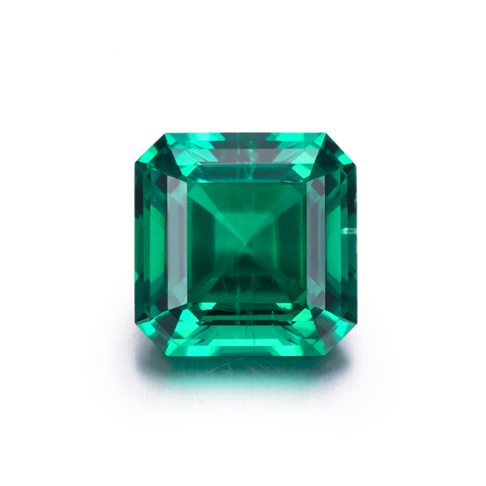 Pasadyang 10x10mm Asscher Lab-Cultivated Emerald