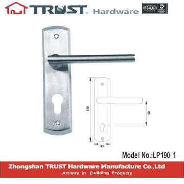 LP190-1:Solid Stainless Steel Door Handle with lock plate