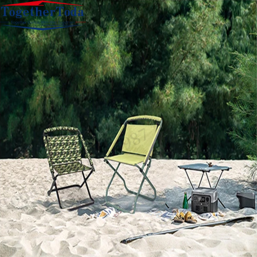 Metal base fabric fabric folding outdoor chair