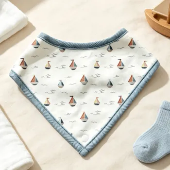 Adjustable Snap Knit Drool Bib