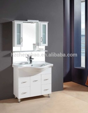 High gross painting Floor PVC Bathroom Cabinet Vanity