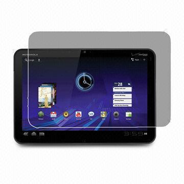 Transparent Screen Protector for Motorola Xoom, Made of PET Material, Anti-scratch 4H and Anti-UV