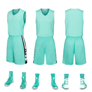 Simple wholesale basketball uniform blank jersey set