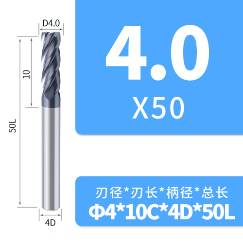 45HRC Carbide Flat End Mill 4f Черное покрытие