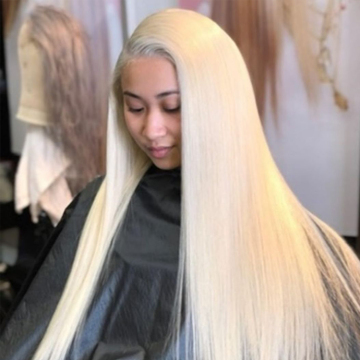 100% Virgin Pre Plucked 40 Inch Water Wave Blonde 613 Full Lace Front Brazilian Wig