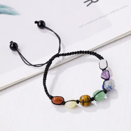 Wholesale Natural Healing Crystal Seven Chakra Stone Beads Bracelet for Gift Souvenir