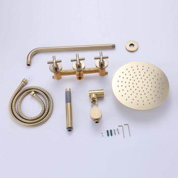 Antique Brass banyo tatlong hawakan shower fixtures.