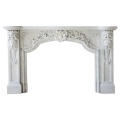 Luxury Living Room Classic White Marble Mantelpiece