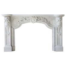 Luxury Living Room Classic White Marble Mantelpiece