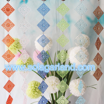 Hollow Out Square Beads Garland Curtains For Hotel Home Decoration