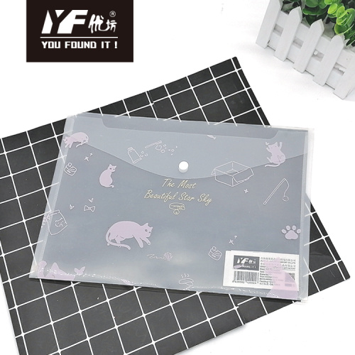File Holder Labels Cute cat style PP snap button file holder Supplier