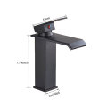 SHBSHAIMY Black Basin faucet Waterfall Bathroom Vanity Sink Faucet Single Lever Chrome Brass Hot and cold Basin Sink Taps