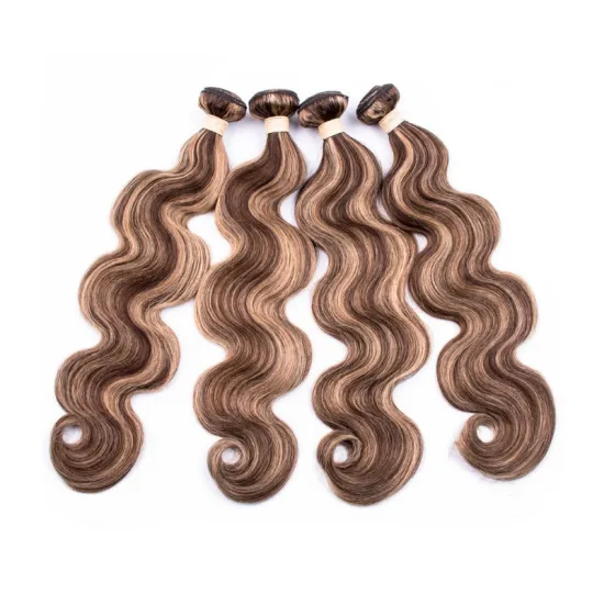 Brazilian P4/27 Ombre Hair Bundles Bone Straight 100% Human Hair Bundles Brown with Highlight Color Remy Hair Weave Bundles
