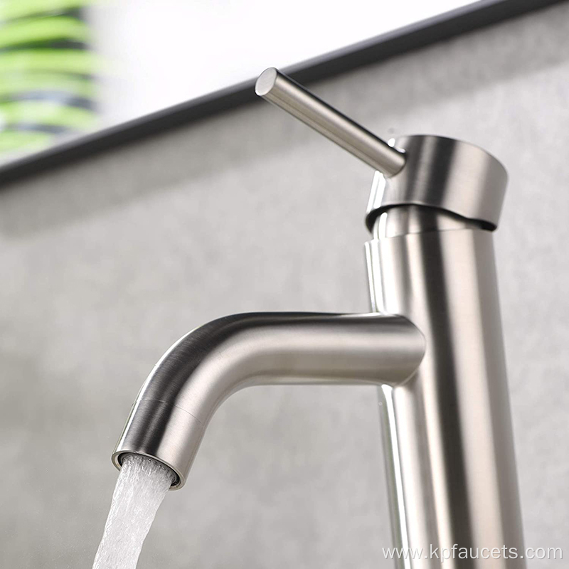 Widespread Basin Brushed Stainless Steel Faucet