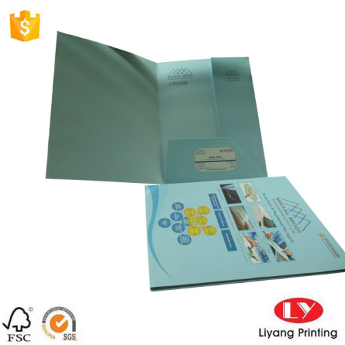 Полноцветная бумажная папка с одним карманным дизайном