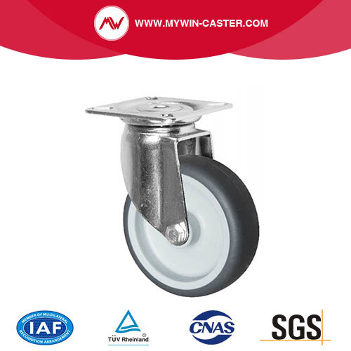 2 &quot;Tiada acuan lengan plat zink brek pada TPR tanpa Cover / PP Core Europe Type Light Duty Caster Wheels