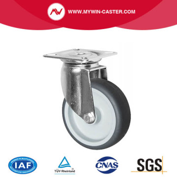 2" no brake zinc coating top plate sleeve mold on TPR without cover / PP core Europe type light duty caster wheels