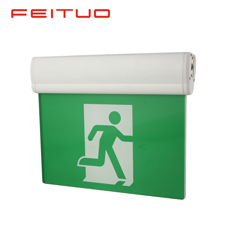 China new acrylic panel lighted exit signs with battery backup