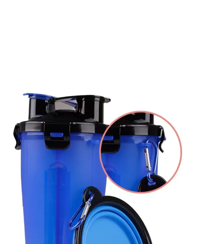 2 in 1 Portable Dog Water Bottle with Collapsible Dog Food Bowl
