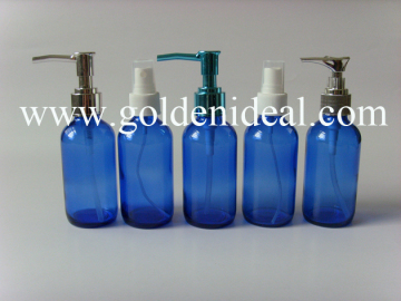 Cobalt Blue Glass Bottle with Lotion Pump