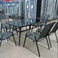 Metal dining table chair set for outdoor garden