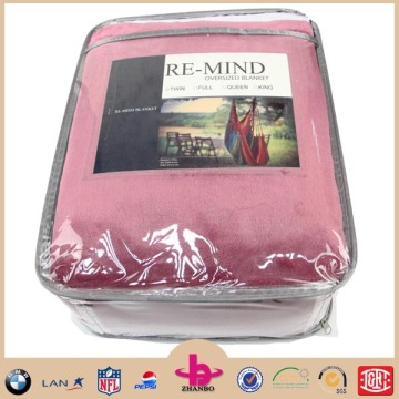 Solid Plush 200cm x 150cm Wine Red Flannel Blanket