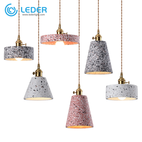 Lampade a sospensione in cemento colorato LEDER