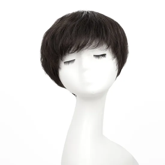 Short Straight Brazilian Straight High Quality Vendors Black Glueless 100% Cuticle Human Hair Wig With Bangs
