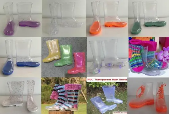 Transparent Kid's PVC Rain Boots, Children Transparent Rain Boot,Child Transparent Boots,Pretty Children Transparent Rain shoe,T