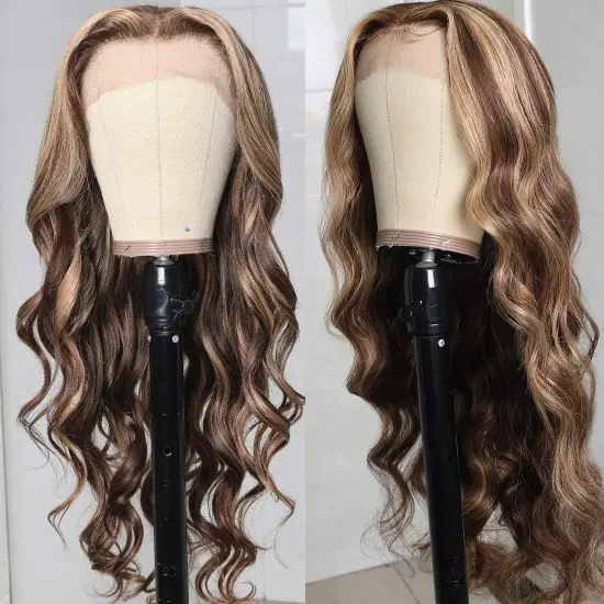 Uniky Lace Frontal Wig For Black Women,Blonde 613 Lace Front Wigs Vendor,Blonde P4/27 Deep Curly Wave Highlight Human Hair Wig