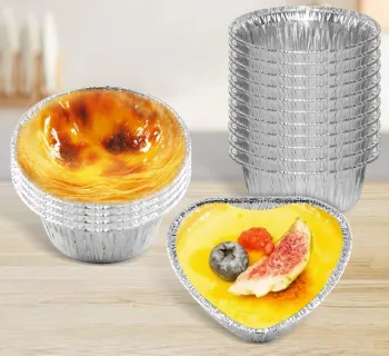 Disposable Aluminum Baking Cups for Egg Tarts and Cupcakes