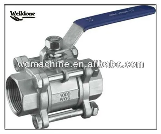Forged Stainless Steel Ball Valve / High Quality Stainless Steel 3 Pieces Ball Valve