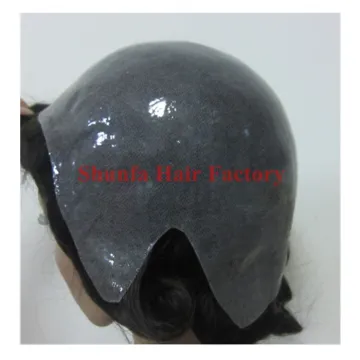 Wholese super thin skin full cap 100% human hair men's toupee,human hair toupee for women