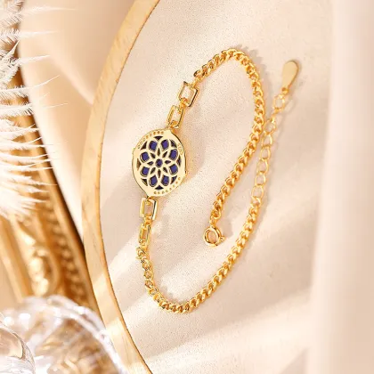 Gold-Plated Lapis Lazuli Light Luxury Bracelet Jewelry
