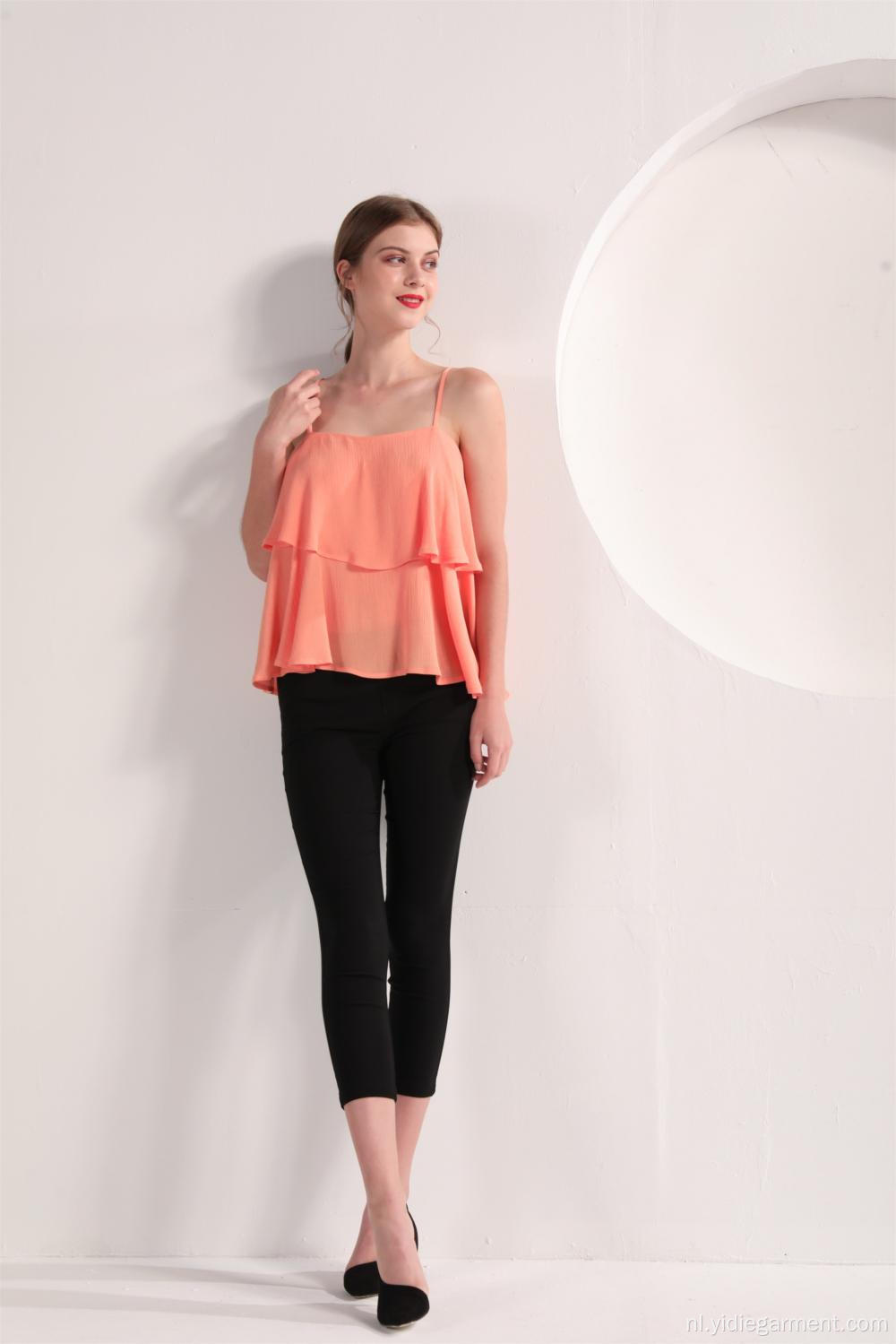 Peach Colour Founce-top voor dames