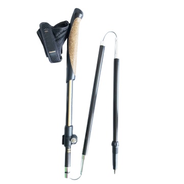 Carbon Fiber Hiking Trekking Cane with Cork Grip Handle Folding Walking Stick for Outdoor Sports