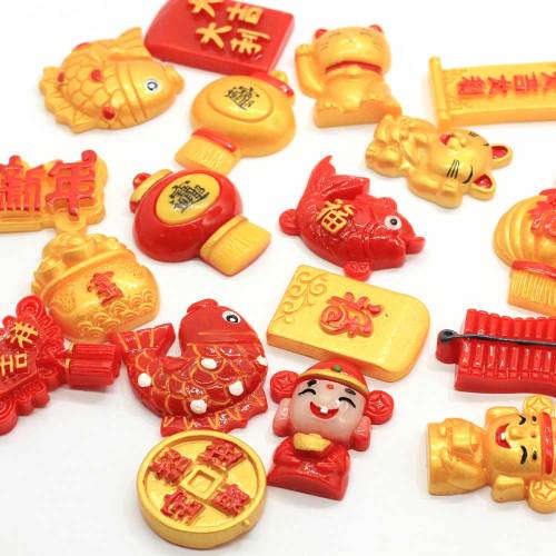 Chinese Style Red Lantern Flatback Resin Cabochon 100pcs For Handmade Craft Decor Beads New Year Ornaments