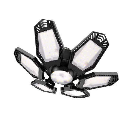 LED Garage Lights Screw in with 6+1 Deformable Panels for Garage, Workshop, Basement