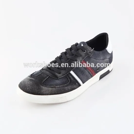 Black Flat Lace Up Comfortable Custom Made shoes men sport
