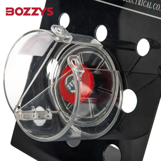Removable Transparency Glass Resin PC Push Button Lockout Cover with Mounting Base for Emergency Stop