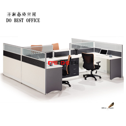 modern office furniture 4 seat office workstation cubicle, wooden office cubicles prices