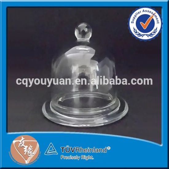 Cheap price small glass dome cakes with stand