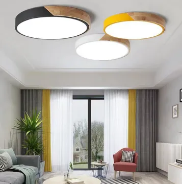 Minimalist LED Ceiling Light: Lumind Lighting Round Log Living Room Bedroom Aisle Lamp