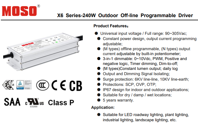 Moso Led Driver X6 200w Series 1