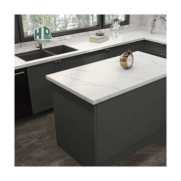 Calacatta Quartz White Quartz Slab for Kitchen Islands and Countertops